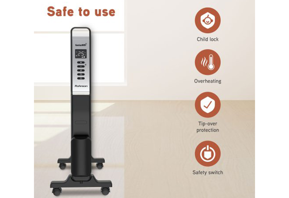 Απεικονίζεται ο θερμοπομπός να παράγει θερμότητα σε ενα μπάνιο.